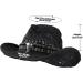 Western Cowboy Straw Hat Wide Brim Cowgirl Sun Hat with Hat Band - Black (7-7 1/4) - Buy Online on GoSupps.com