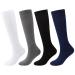 QKURT 4 pairs compression stockings compression stockings for women men men knee socks sport compression stockings athletic nylon socks support stockings S-M multi-colored