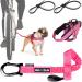 Bike and Dog - dog leash and dogs for the bike dishes with 3 rings 2 of which side including 2 special bicycle bridles.Patented.Dog leash and dog harness S pink