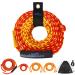 Affordura Tow Rope for Tubing 4 Sections Boat Tow Rope Tube Ropes for Tubing with Storage Bag and Rope Keeper 1-4 Rider Red