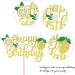 1 x Happy Birthday Cake Decoration Glitter Lemon Cake Decoration Summer Fruit Cake Topper for Children Boys Girls Birthday Baby Shower Party Supplies Lemon-happy Birthday - Buy Online on GoSupps.com