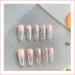 Black Snake Design Glossy Acrylic False Nails - 24PCS Long Fake Nails for Women and Girls (Transparent flower) - Buy Online on GoSupps.com
