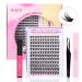 Calailis DIY eyelash Extensions Set 144 pieces D Curl Individual eyelashes with eyelash adhesives and Sealer eyelashes remover and eyelash applicator lash extension set (yy29 kit)