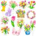 Tulips Cupcake Toppers 48Pcs Tulip Party Decorations Spring Flower Party Supplies Spring Tulips Cupcake Picks for Spring Mother's Day Decorations - Buy Online on GoSupps.com