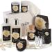 14 Pc Aromatherapy Bath Set for Women Gift - Spa Basket with Candle Body Wash & Cream Bath Soak Epsom Salt Towel Nail Kit - Self Care Pampering Beauty Spa Gift Sets for Women Mom Her