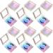 12 Pieces 3D False Eyelashes Packaging Boxes Rhinestones Square Lash Case Empty Eyelash Storage Boxes with Glitter Paper and Clear Tray for Women Eyelash Care Holographic