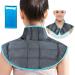 Voligo Large Gel Ice Pack & Microwavable Heating Pad for Neck Shoulder Upper Back Pain Relief - Reusable Weighted Cold Pack for Injuries - Hot & Cold Compress Therapy for Swelling, Bruises, Surgery Gray