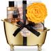 Spa Gift Baskets For Women - Luxury Bath Set With Honey & Almond - Spa Kit Includes Body Wash, Bubble Bath, Lotion, Bath Salts, Body Scrub, Body Spray, Shower Puff, and Towel Honey + Almond 9 Piece Set