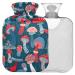 Naanle colorful mushrooms hot water bottle with cover transparent bag hot water bottle 1 l hot water bottle for bed hand feet heat and cold therapy