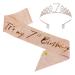 7th Birthday Sash and Tiara Set Rose Gold Birthday Sash Crown Birthday Party Favors Supplies for Girls Birthday Party