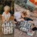 Pipi Bear Diaper Bag Backpack | Stylish Jacquard Maternity Nappy Bag for Mom and Dad with Changing Pad - Cream - Buy Online on GoSupps.com