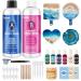 Teexpert Epoxy Resin Kit for Beginners  Resin Kit with Coaster Molds  Silicone Molds Kit  Pigments  Mica Powder  Foil Flakes  Crystal Clear Art Resin  Casting & Coating for DIY Resin Coasters 16 FL.OZ