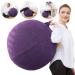 Exercise Ball Chair with Fabric Cover, Pilates Yoga Ball Chair for Home Office Desk, Pregnancy Ball & Balance Ball Seat to Relieve Back Pain, Improve Posture, Birthing Ball for Pregnancy (Purple)