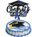1Pc Congrats 2024 Cake Topper Blue Glitter Class of 2024 Happy Graduation Congrats Grad 2024 Graduation Cake Decoration for 2024 Congrats Grad Party Decorations 2-blue
