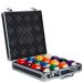 Imperium Style Pool Balls Billiard Set - Regulation Size - 17 Pc Professional Pool Set w/Cue Ball and Sleek Black and Silver Case - Multi Colored - Ball Size 2.25" 57.15mm