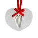 Lil Peach Babyprint Handprint or Footprint Glitter Personalized DIY Holiday Keepsake Christmas Tree Ornament, Babys First Christmas Silver Baby Print Heart Ornament