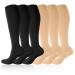 Newofview 6 pair compression stockings for women men support stockings Medical compression socks Thrombosis socks travel socks for flight sports running cycling XXL