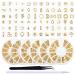 SILPECWEE 6 Boxes 3D Gold Nail Charms Hollow Metal Nail Studs Star Moon Heart Beach Nail Art Charms Nail Jewels Charms for Nails Design Nail Decoration for Acrylic Nails Accessories NO3