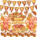Pizza Party Decorations Includes Happy Birthday Banner Hanging Swirls Cake Topper Cupcake Toppers Balloons for Pizza Birthday Party Supplies