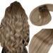 Vivien Extensions Tressen real hair remying real hair extensions balayage dark brown ombre light brown mixed light blond treating extensions real hair #3/8/24 40cm 100g 16 zo11 2-1 whip #3/8/24