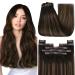 Youngsee Extensions real hair clip balayage 50 cm clip in extensions real hair dark brown ombre medium brown clip in extensions smooth hair extensions clip in remy clip real hair extensions 120g 50 cm (7PCs) 1-clip-3- ombre medium brown