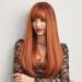 EMMOR Auburn Straight Synthetic Women's Wig with Bangs - Long Heat-Resistant Hairpiece for Daily Wear, Auburn-N - Buy Online on GoSupps.com