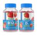 Lifeable Sugar Free Vitamin B12 + Vitamin D 5000 IU Gummies Bundle - Great Tasting Vitamin Supplement Gluten Free GMO Free Chewable Gummy