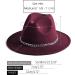 Gossifan Wine Red Fedora Hat with Chain Belt Buckle - Size 7 1/8-7 1/4 - Buy Online on GoSupps.com