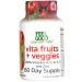 FeelGood Superfoods Vita Fruits and Veggies Dietary Supplement Capsules Made from 25 Superfood Ingredients Fruit and Vegetable Multivitamin 60 Count