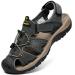 Flarut sandals men outdoor sandals summer hiking shoes trekkingandals leather beach hiking sandals running shoes casual sneaker sports sandals 47 EU gray c