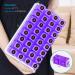 ZIKEE 30 Day Pill Organizer Monthly Portable - 32 Compartments AM PM for Vitamins, Fish Oil, Medications - Purple - Buy Online on GoSupps.com