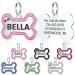 Dog brand with engraving - Yhananti personalized pendant for small to medium -sized dogs in glitter bones - stainless steel dog brand personalized with name telephone number and address (pink large) l pink