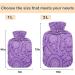 Naanle Purple Paisley Hot Water Bottle 1L Transparent Cover for Pain Relief & Therapy | Hand & Foot Warmer - Buy Online on GoSupps.com