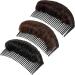 3 Pieces Hair Bun Invisible False Hair Clip, Hair Base Bump Fluffy Hair Pad Styling Insert Tool Volume Fluffy Princess Styling Increased Hair Pad for Women Girls (Black, Light Brown, Dark Brown)