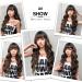 Bogsea Long Wavy Brown Wig with Bangs - 26 Inch Heat Resistant Synthetic Fiber for Women - Buy Online on GoSupps.com