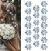 YISSION 20Pcs Mini Rhinestone Flower Hair Clips Cute Blue Hair Pins Small Decorative Hair Clips Wedding Hair Barrettes Bridal Hair Accessories for Girls Women