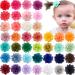 40 Colors Chiffon Flower Hair Bows for Girls Fully Lined Hair Barrettes Hair Accessories for Girls Mini 2.5 inches Flower Hair Clips for Toddlers Infants Kids Children Teens