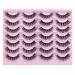 JIMIRE False Eyelashes 14 Pairs Pack | D Curl Faux Mink Cat Eye Lashes | 15MM Wispy Thin Strips with Clear Band | Natural Russian Style for Fluffy, Demi-Wispies Look - Buy Online on GoSupps.com