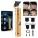 Hair Clippers for Men, Beard Trimmer Zero Gapped Cordless Hair Trimmer T-Blade Trimmer Mens Hair Clippers Shaver Edgers Clippers Grooming Kit with Guide Combs Gifts for Men (Gold)