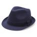 Classic Trilby Short Brim 100% Cotton Twill Fedora Hat with Band Large-X-Large Navy