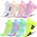 Utensilsto 8 pairs of sneakers socks women sports socks 35-42 cotton sports socks ankle socks sneakers socks women padded running socks breathable short socks multicolor 80% cotton 15% polyester 5% elasthan