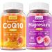 NEVISS Sugar Free CoQ10-250mg Filled Gummies + 5 Types of Magnesium 400mg Sugar Free Magnesium Filled Gummies for Adults 60 Counts