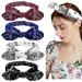 LAPOHI 4 Pack Bandana Headbands for Women Knot Retro Headbands Adjustable Paisley Print Headband Headwrap for Women and Girls(Classic)