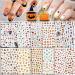 Whaline 1000+ Autumn & Halloween Nail Art Stickers 12 Sheet Fall Leaves Pumpkin Bat Ghost Pattern Nail Decals Self-Adhesive Nail Decoration for Autumn Halloween Party Favors Nail DIY Women Girls