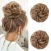 JJStar 2 piece of hair part with rubber band dutt hair part lured hair tie with hair updos hair extension messy bun hair parts for women girls horseplay brown & blonde