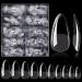 Almond Nails Clear Fake Nails - INFELING 500pcs Pre-buff Almond Nail Tips, No E-File Needed, Stay Firmer, Half Matte Nail Tips for Acrylic Nails Professional with Case, 10 Sizes almond nails pre-buff