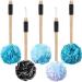 Sunnyray 5 Count Shower Loofah on a Stick Loofah Back Scrubber with Long Handle 2-in-1exfoliating Nylon Mesh Luffa Bath Sponges for Shower Bath Brush for Women Men Body Deep Cleansing (Multicolor)