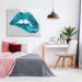 Stupell Industries Modern Blue Fashion Lip Bite Canvas Wall Art 48x36 - Designed by Sarah McGuire - Buy Online on GoSupps.com