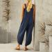 MALAIDOG Women's Plus Size Navy Bib Overalls - Sleeveless Wide Leg Jumpsuit - Buy Online on GoSupps.com