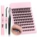 DIY Eyelash Extenisons Kit Lash Clusters 108Pcs with Strong Hold Bond Seal Lash Glue and Applicator Clusters Lashes Kit 8-16MM D Curl Individual Lashes DIY at Home Lash Extensions Kit by JIMIRE Cluster Lashes Kit